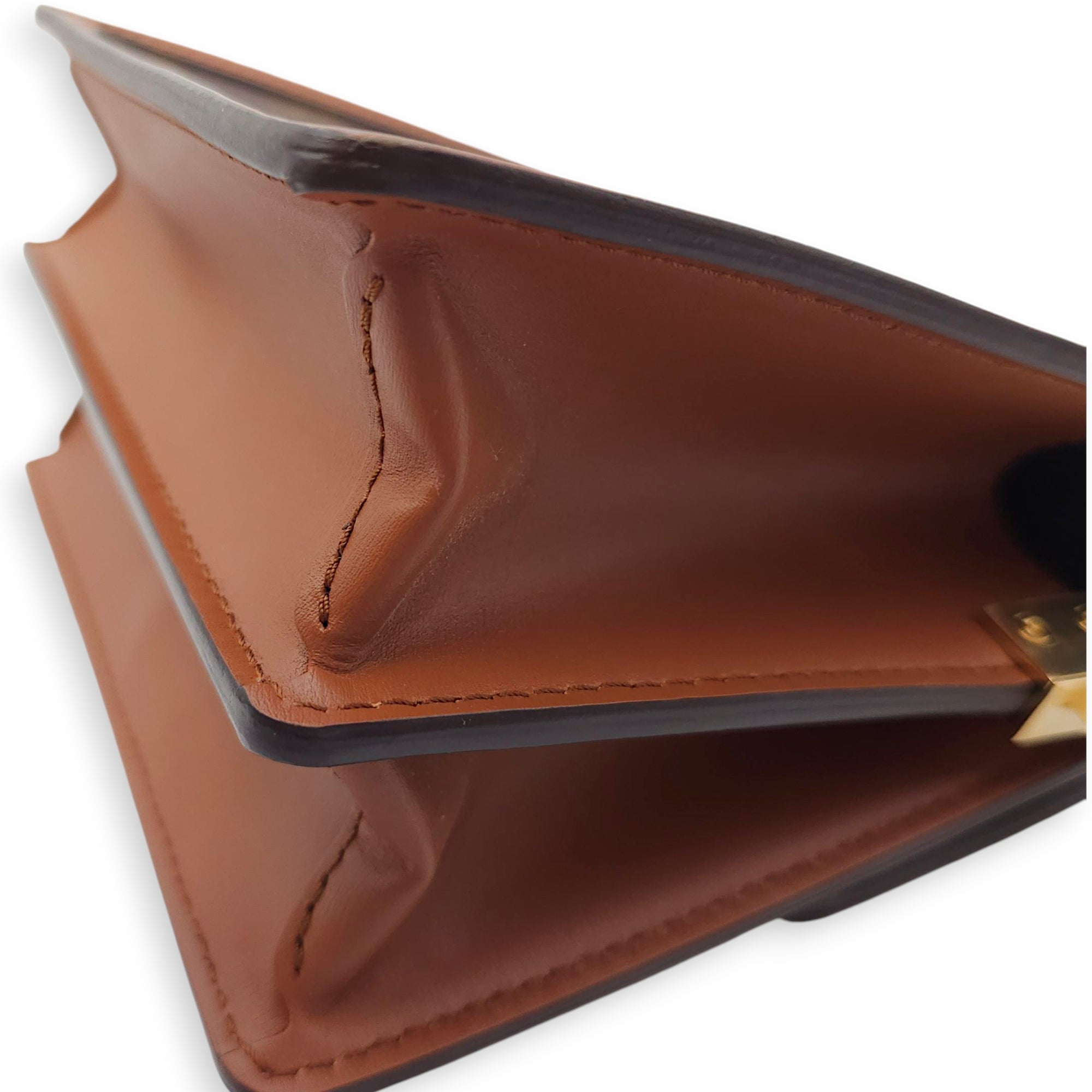 Reverse Monogram Dauphine Mini Brown Shoulder Bag in Canvas, Gold hardware