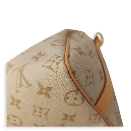 Speedy Bandouliere Monopanam 25cm Beige Shoulder Bag in Canvas, Gold hardware