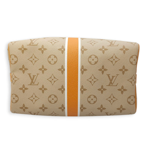 Speedy Bandouliere Monopanam 25cm Beige Shoulder Bag in Canvas, Gold hardware