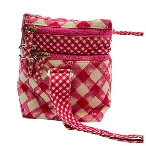 Lunch Box  Pink Shoulder Bag in Canvas Silver hardware