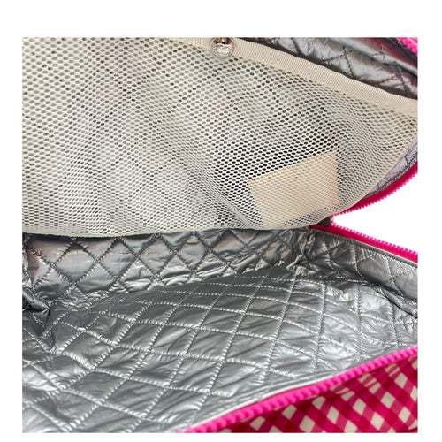 Lunch Box  Pink Shoulder Bag in Canvas Silver hardware