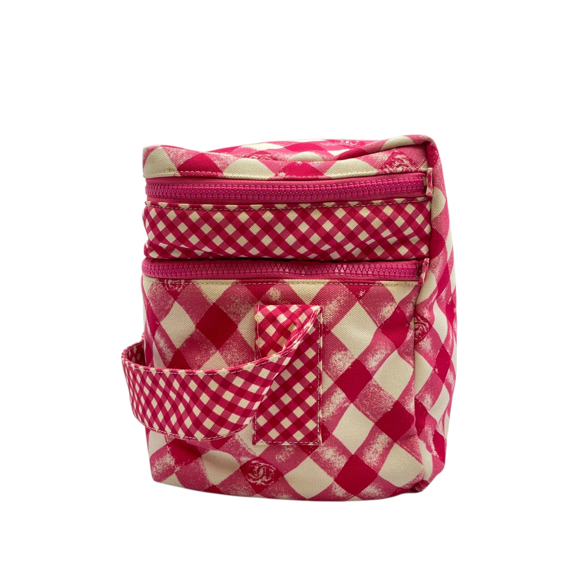 Lunch Box  Pink Shoulder Bag in Canvas Silver hardware