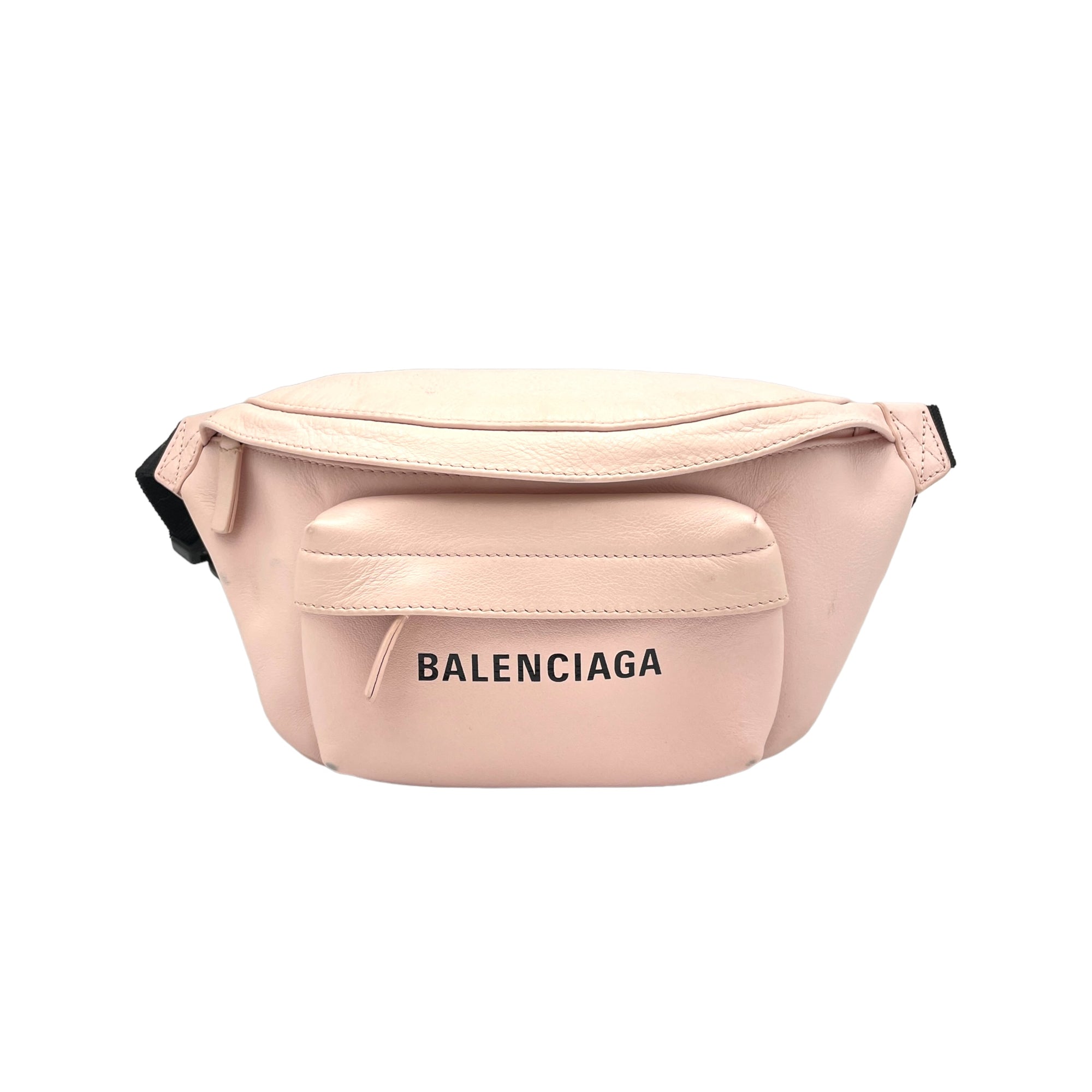 Logo NA Belt Bag Pink in Calfskin, Silver