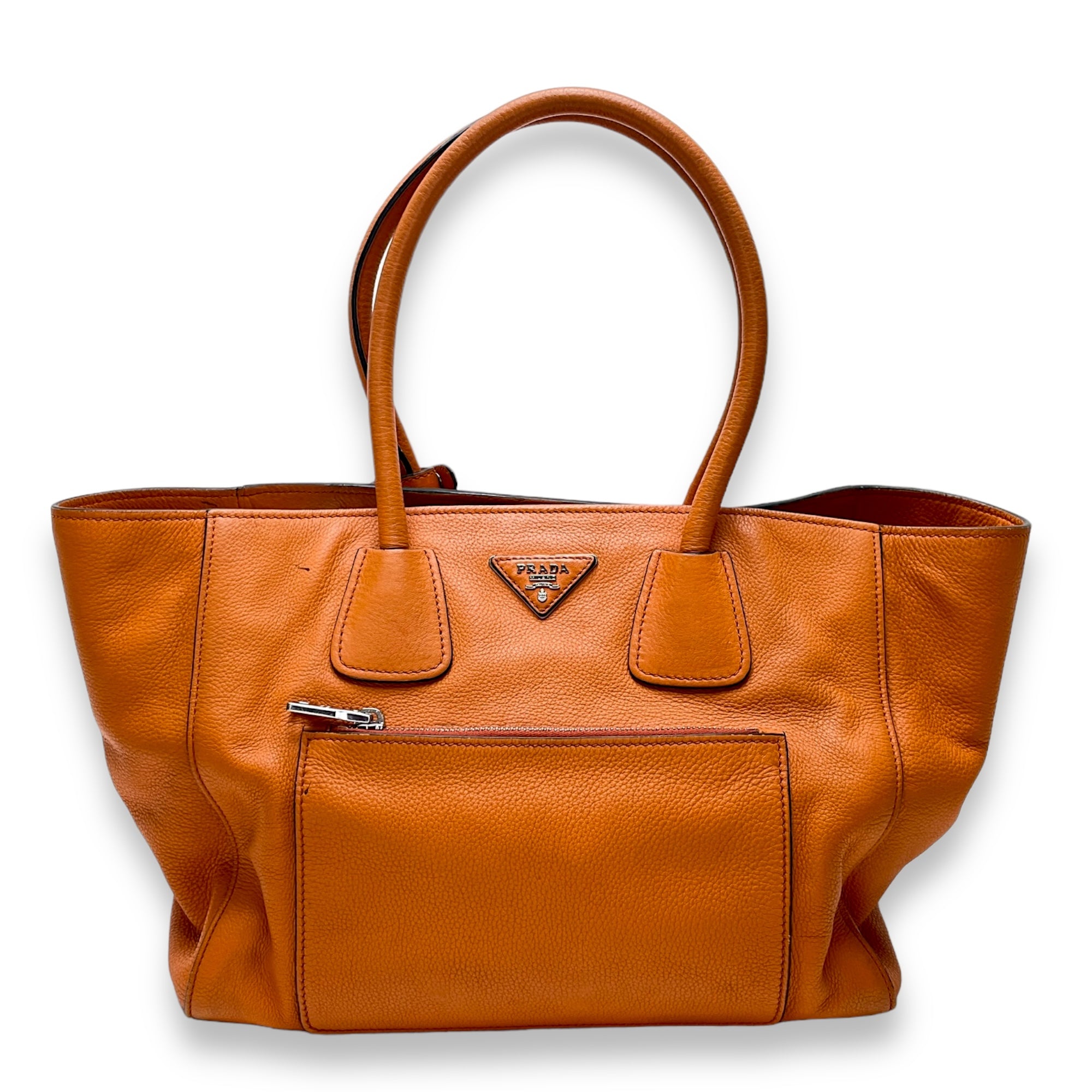 Others Top Handle Bag  Orange in Calfskin , Silver Hardware