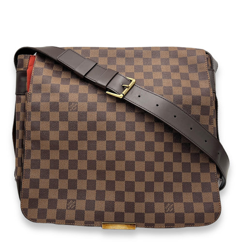 Bastille Damier Ebene Messenger in Coated Canvas, Gold hardware