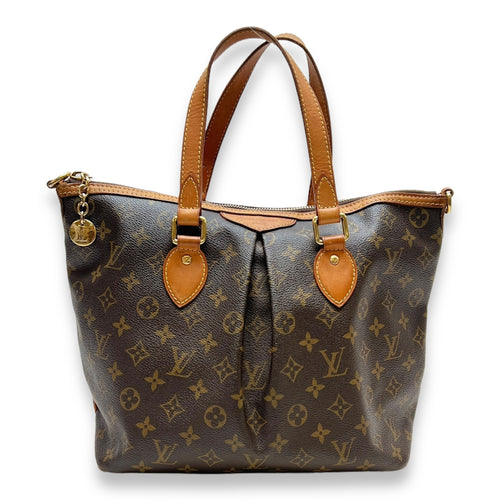 Palermo Top handle Bag  Brown in Monogram Coated Canvas , Gold Hardware