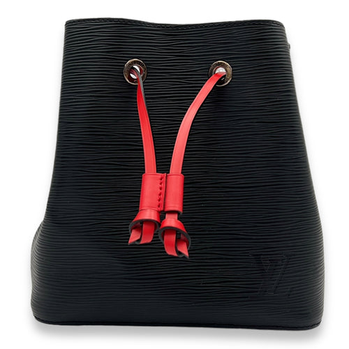 NeoNoe BB Black Bucket Bag in Epi Leather, Silver hardware