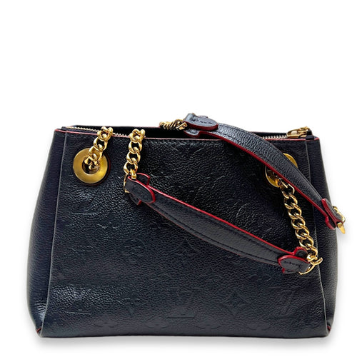 Surene BB Navy Shoulder Bag in Monogram Empreinte Leather, Gold hardware