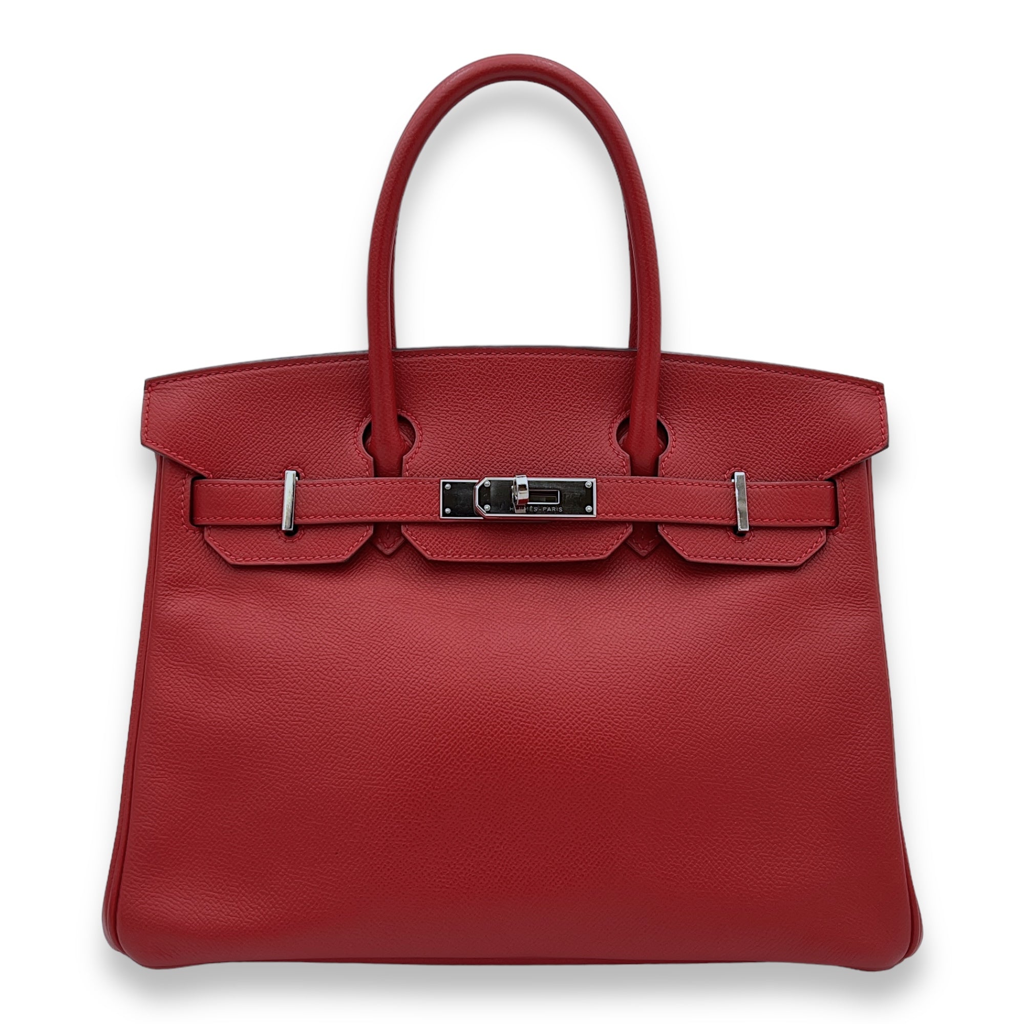 Birkin 30 Rouge Casaque in Epsom, Palladium hardware