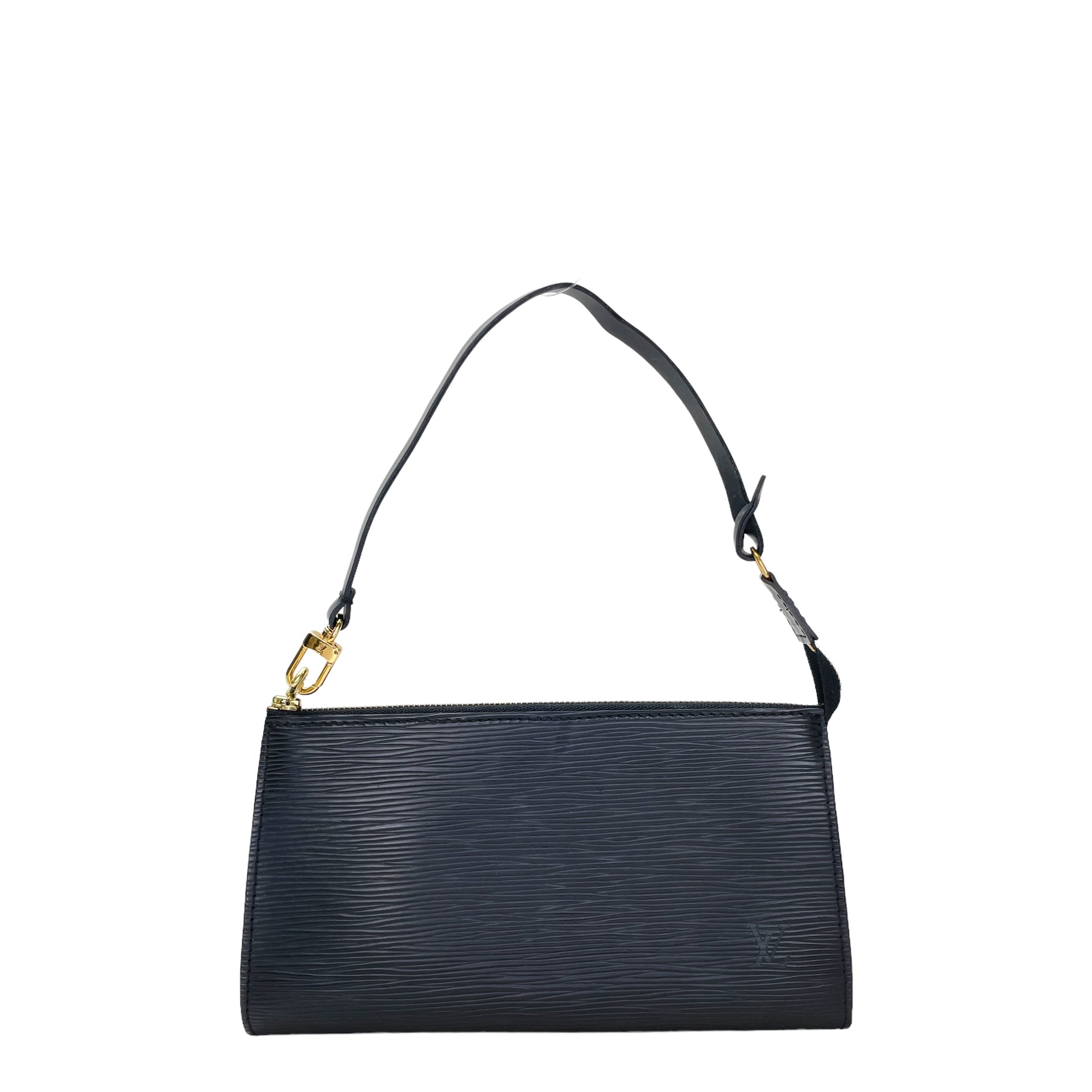 Pochette Accessoires Shoulder Bag Black in Epi Leather, Gold hardware