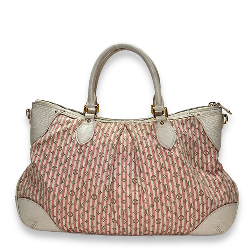 Mini Lin Croisette Marina GM Pink Top Handle Bag in Canvas, Gold hardware