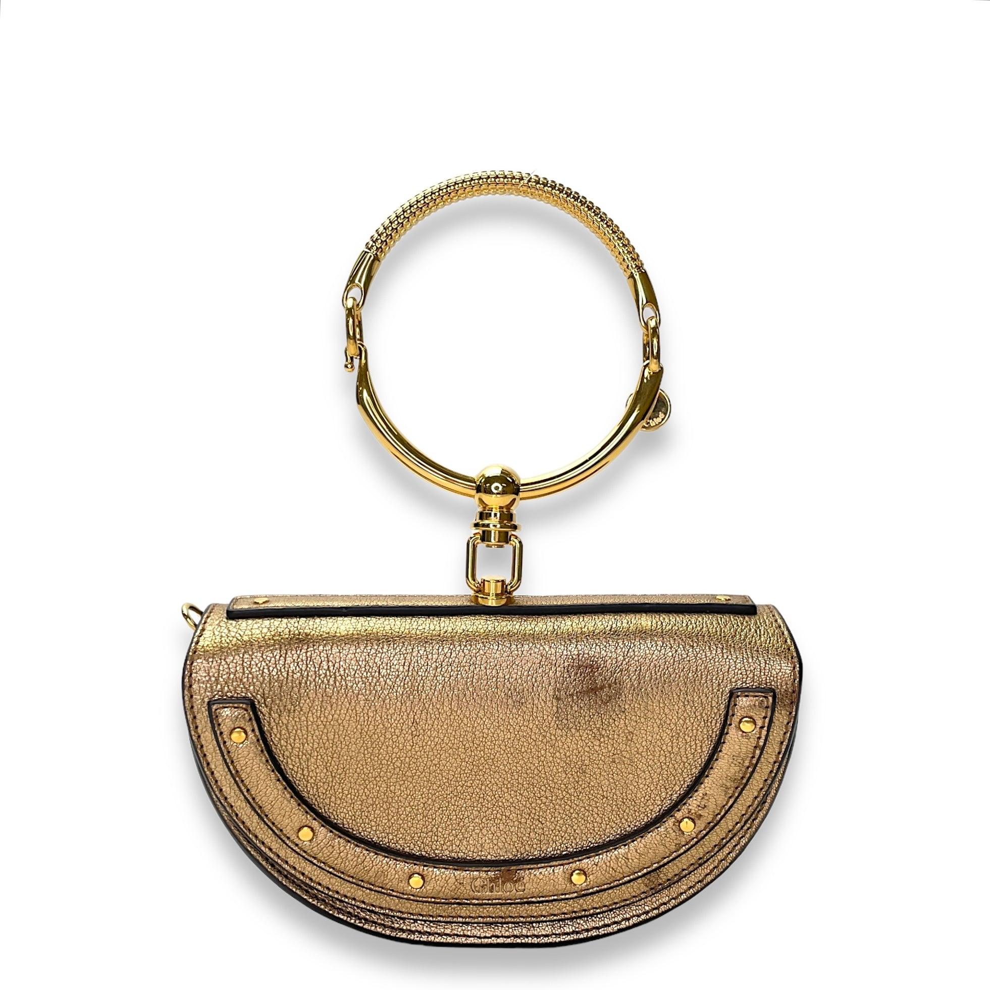 Nile Clutch Mini Gold in Calfskin , Gold Hardware