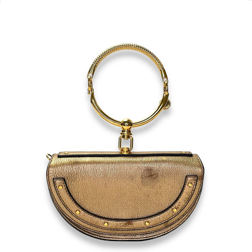 Nile Clutch Mini Gold in Calfskin , Gold Hardware