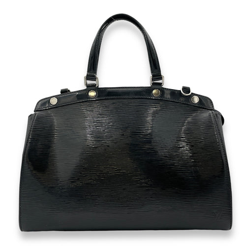 Brea MM Black Top Handle Bag in Epi Leather, Silver hardware