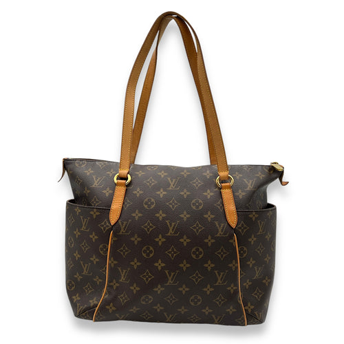 Totally MM Brown Shoulder Bag in Monogram Coated Canvas, Gold hardware