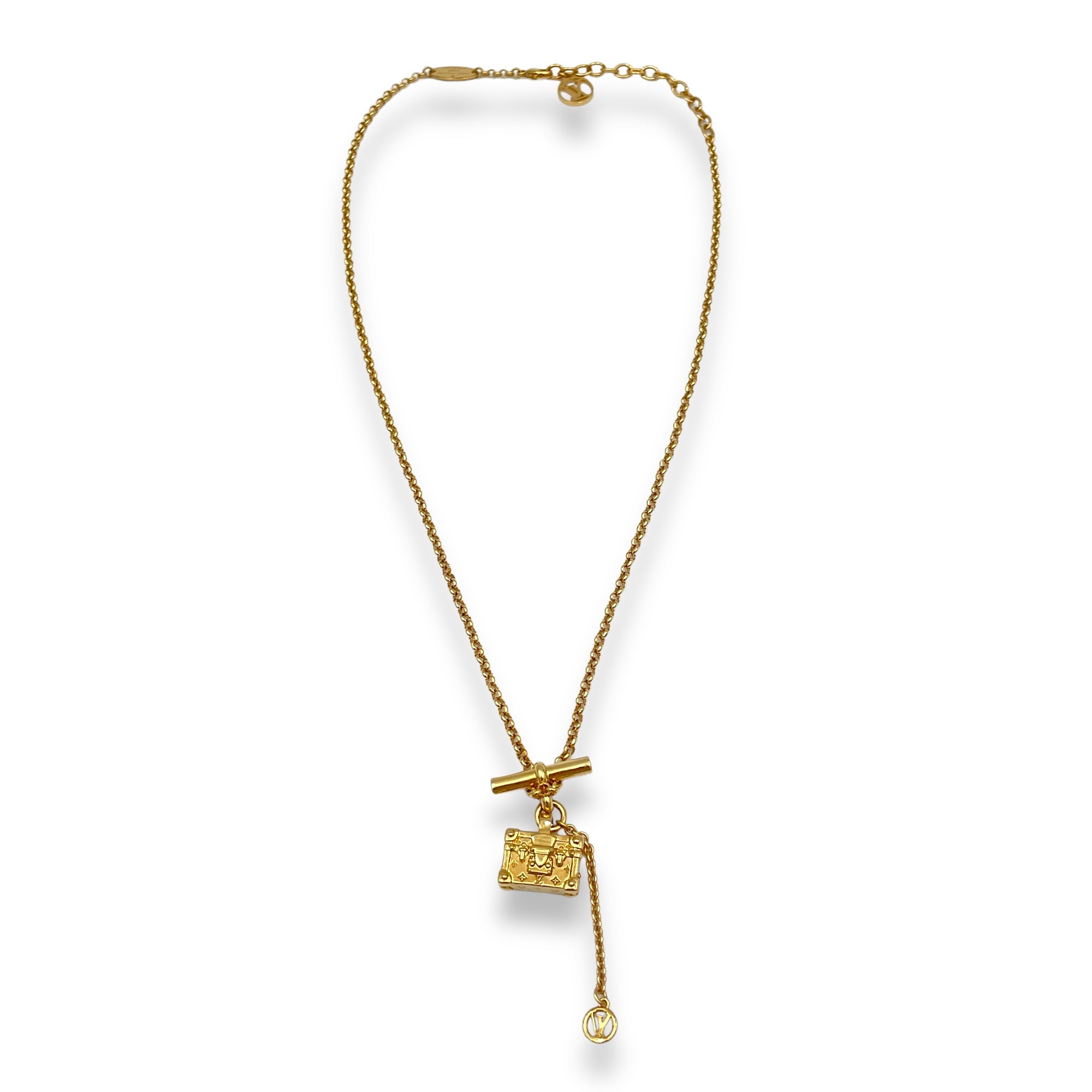 Trunk Gold Necklace in Metal, Gold hardware