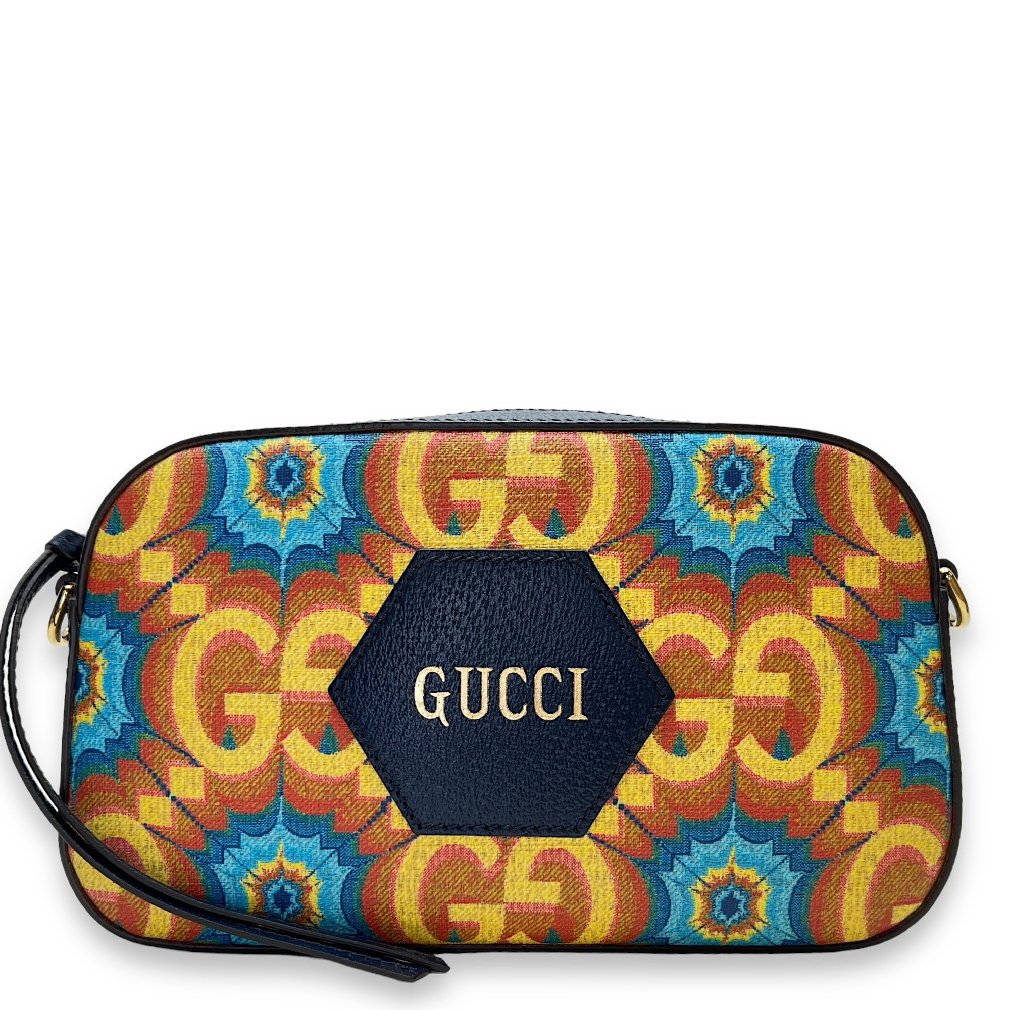 GG Supreme 100 Kaleidoscope Multi-colour Shoulder Bag in Coated Canvas, Gold hardware