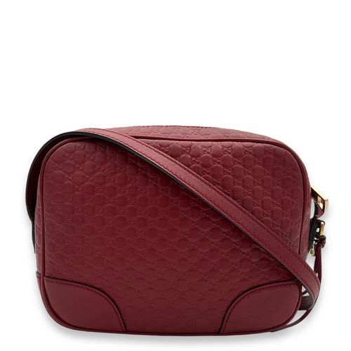 Bree Red Crossbody Bag in Guccissima Leather, Gold hardware