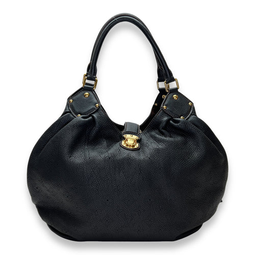 Mahina Top Handle Bag Black in Calfskin, Gold hardware