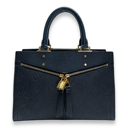 Sully PM Black Top Handle Bag in Monogram Empreinte Leather, Gold hardware