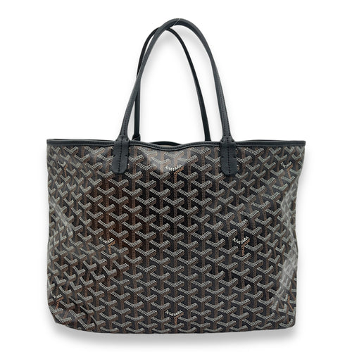 Saint Louis Tote Bag Brown in Coated Canvas, Silver hardware