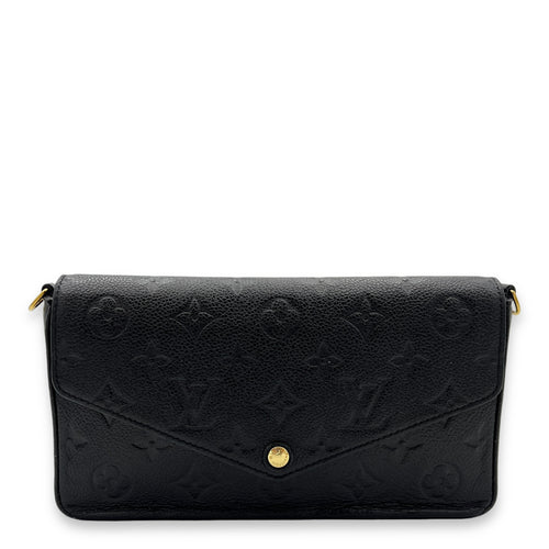 Felicie Wallet On Chain Black in Monogram Empreinte Leather, Gold hardware