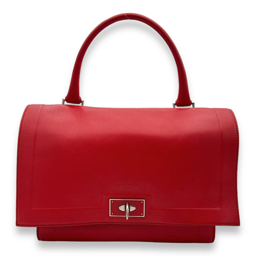 Shark Crossbody Bag Red in Calfskin, Silver hardware