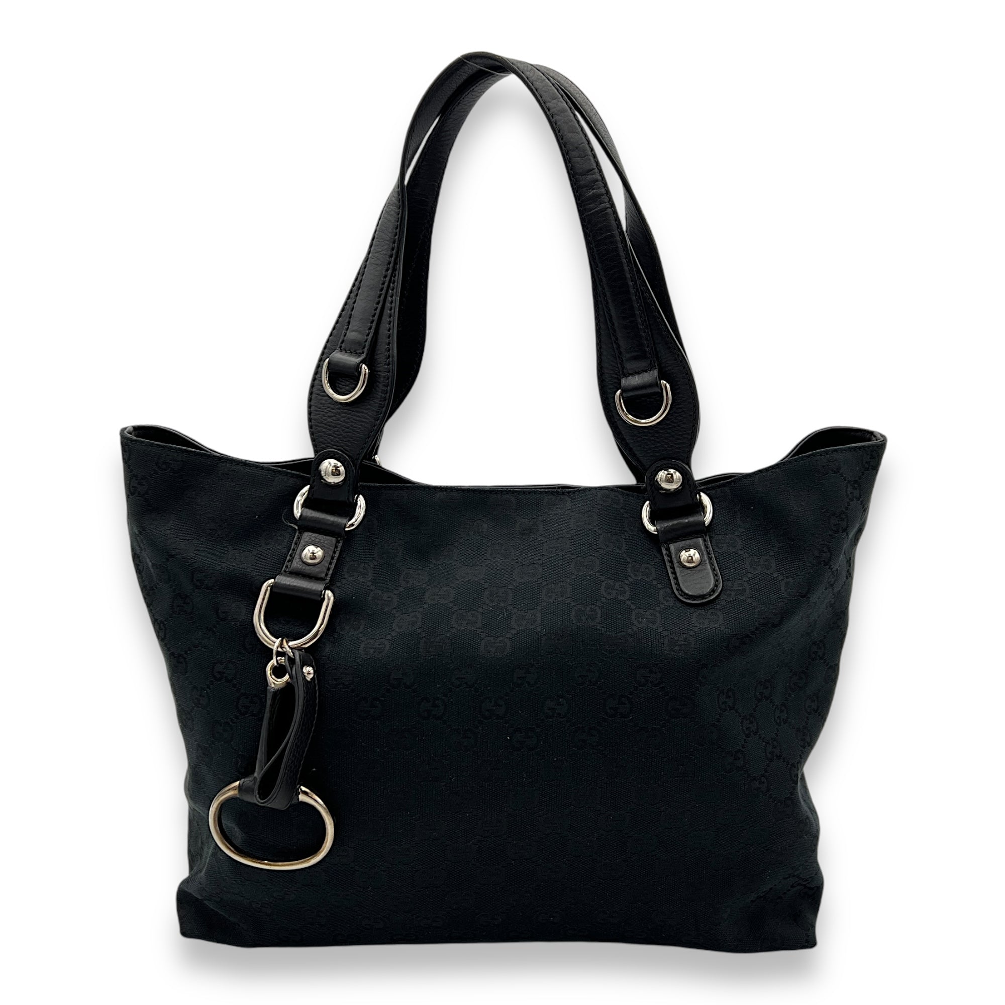 Others Tote Bag Black in Jacquard, Silver hardware