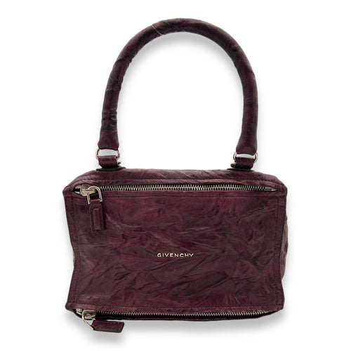 Pandora Small Red Shoulder Bag in Distressed Leather, Gold hardware