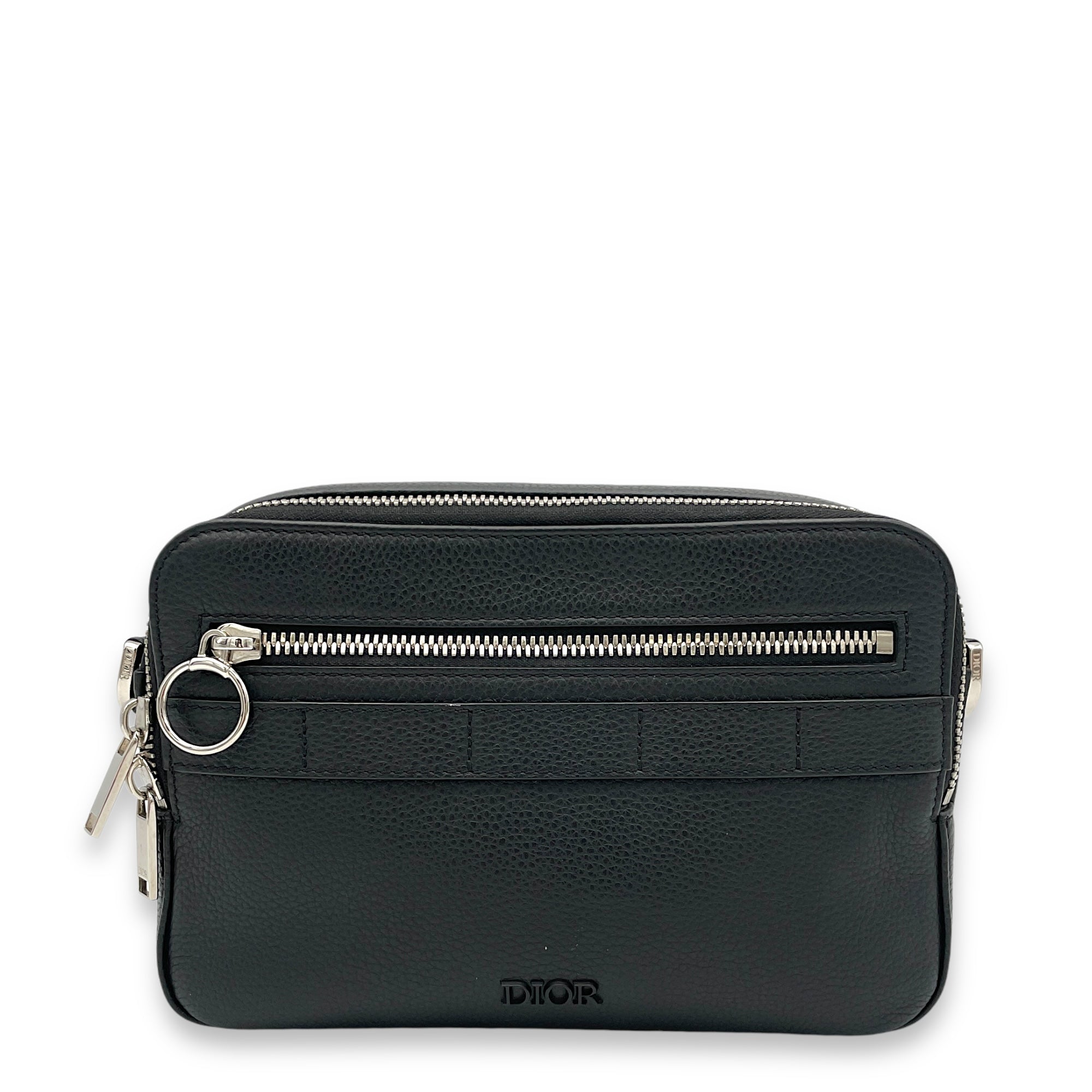 Christian Dior Safari Black Messenger in Calfskin, Silver