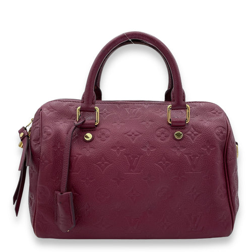 Speedy Bandouliere 25 Red Top Handle Bag in Monogram Empreinte Leather, Gold hardware