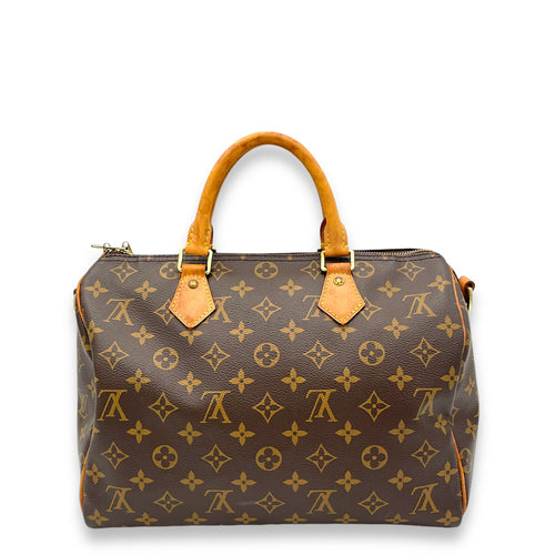 Speedy Bandouliere Top Handle Bag 30 Brown in Monogram Coated Canvas, Gold hardware