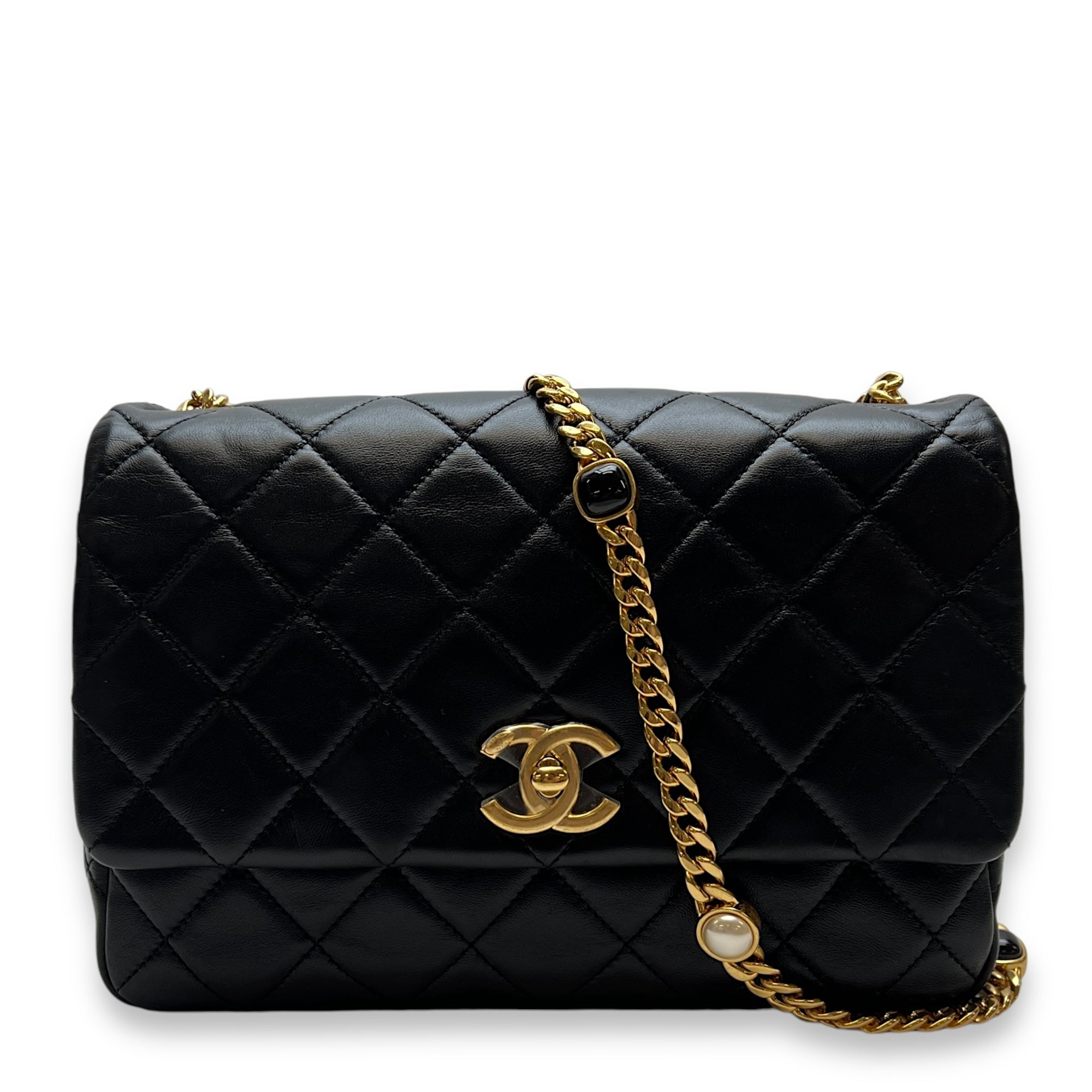 CC Flap Small Crossbody bag in Lambskin, Gold Hardware