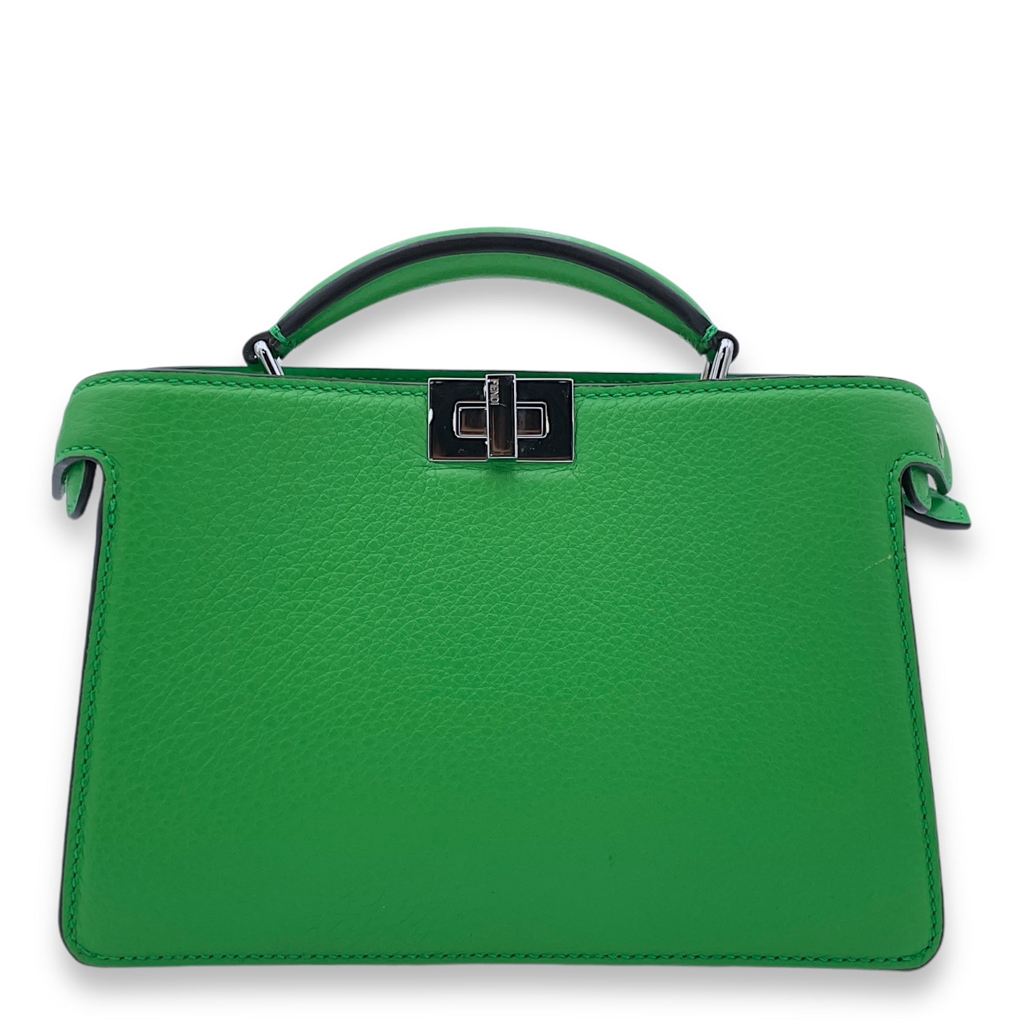 ISeeU Top Handle Bag Green in Calfskin, Silver hardware