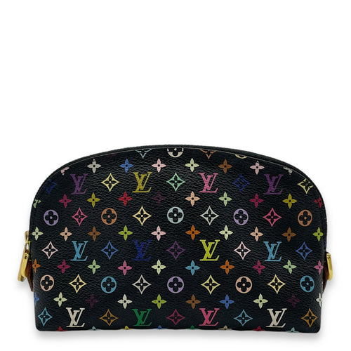 Cosmetic Multi-colour Pouch in Monogram Coated Canvas, Gold hardware