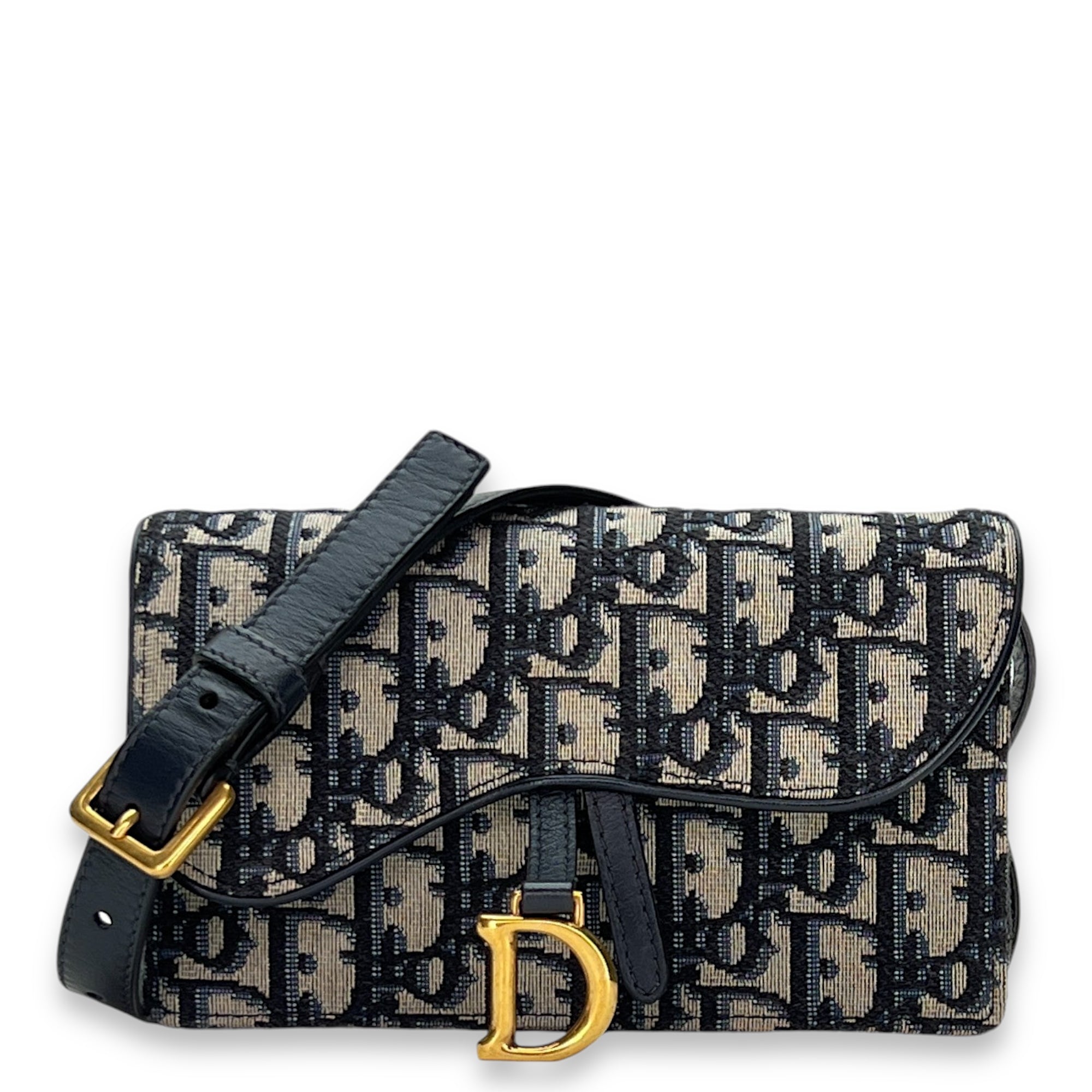 Saddle Mini Belt bag in Jacquard, Gold Hardware