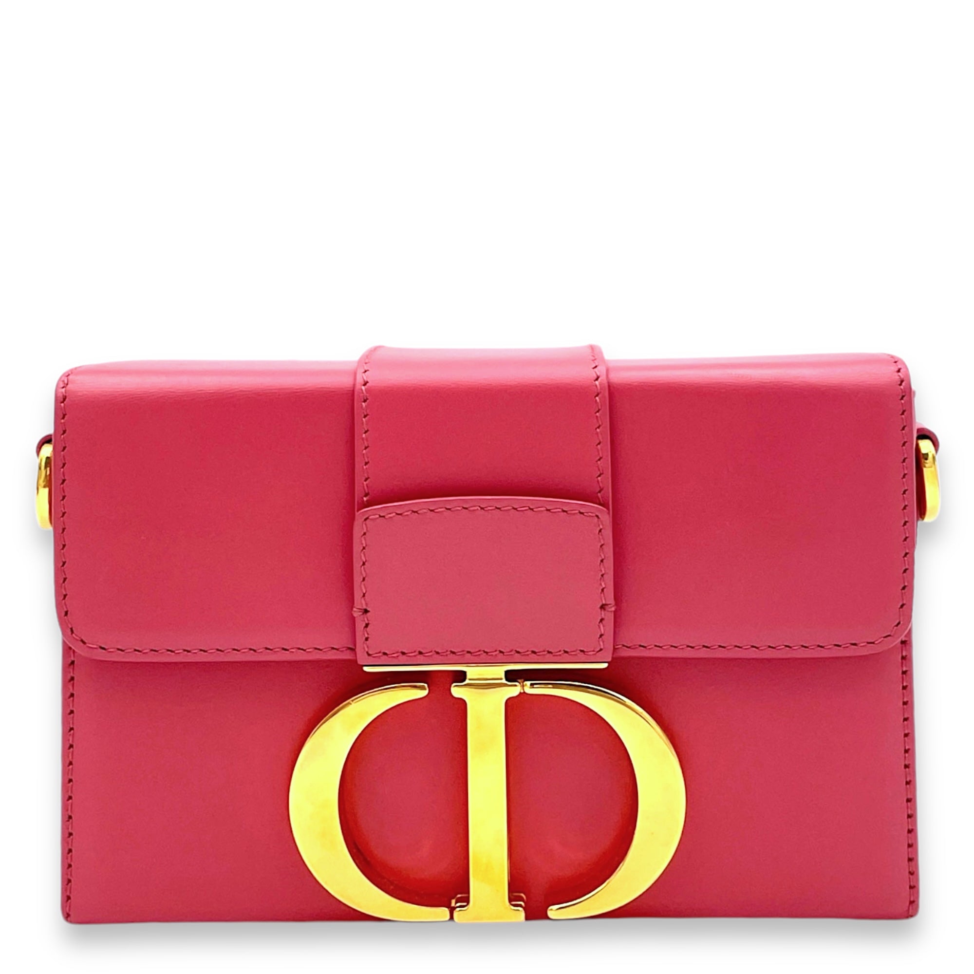 30 Montaigne Box Micro Crossbody bag in Calfskin, Gold Hardware