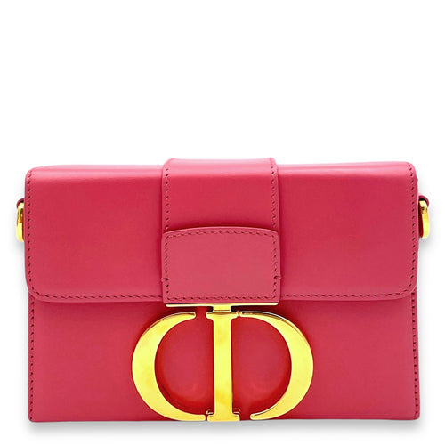 30 Montaigne Box Micro Crossbody bag in Calfskin, Gold Hardware