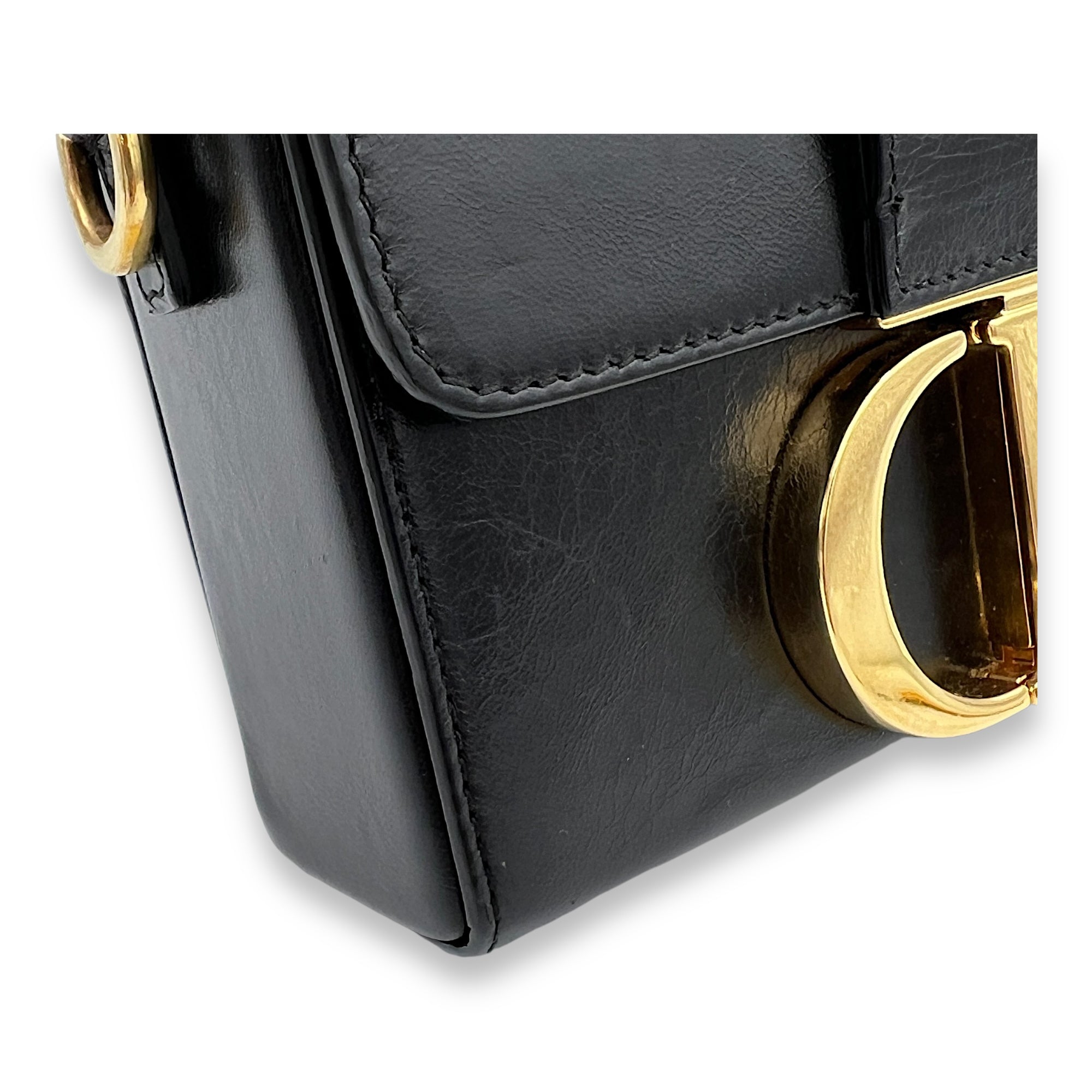 30 Montaigne Box Crossbody bag in Calfskin, Gold Hardware