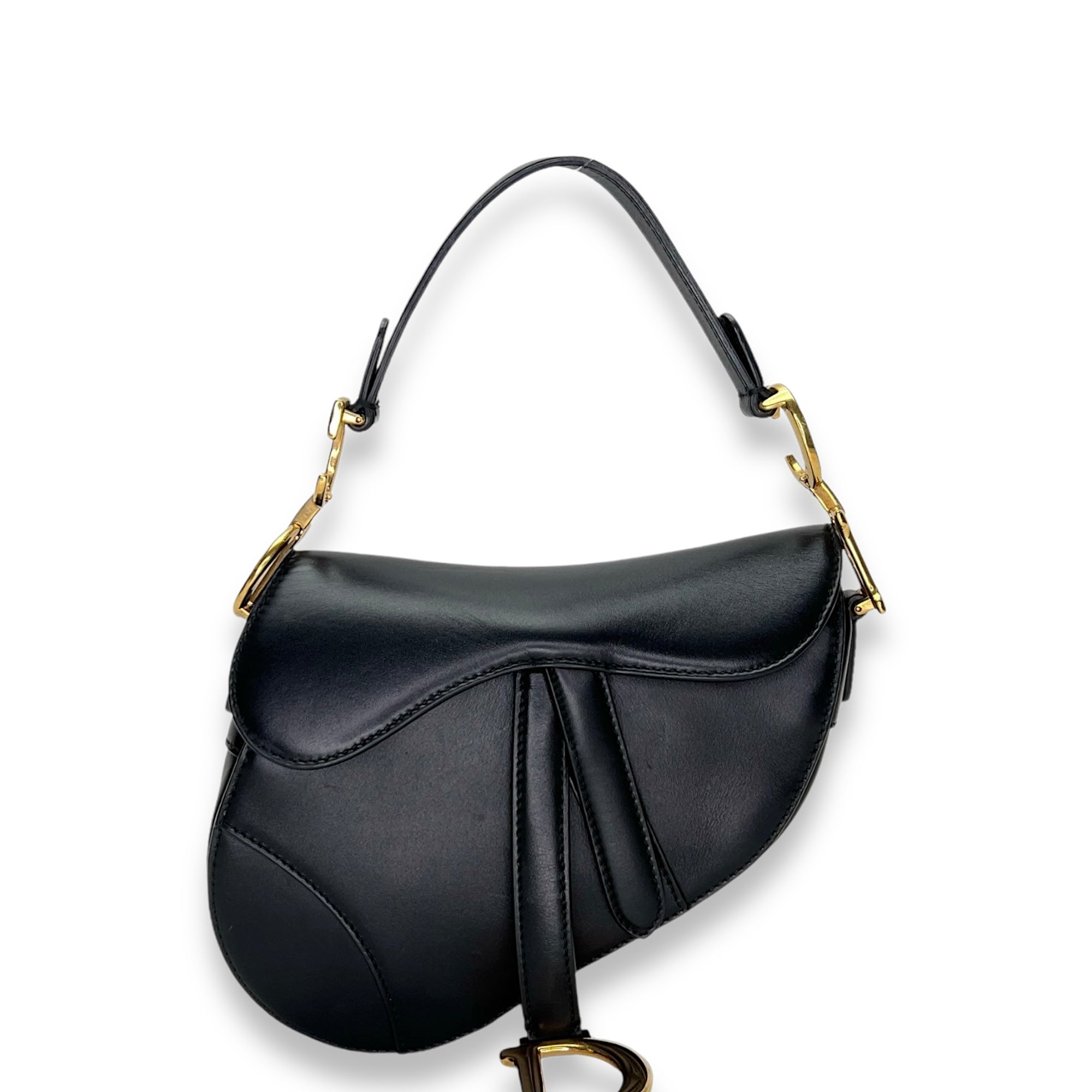 Saddle Mini Shoulder bag in Calfskin, Gold Hardware