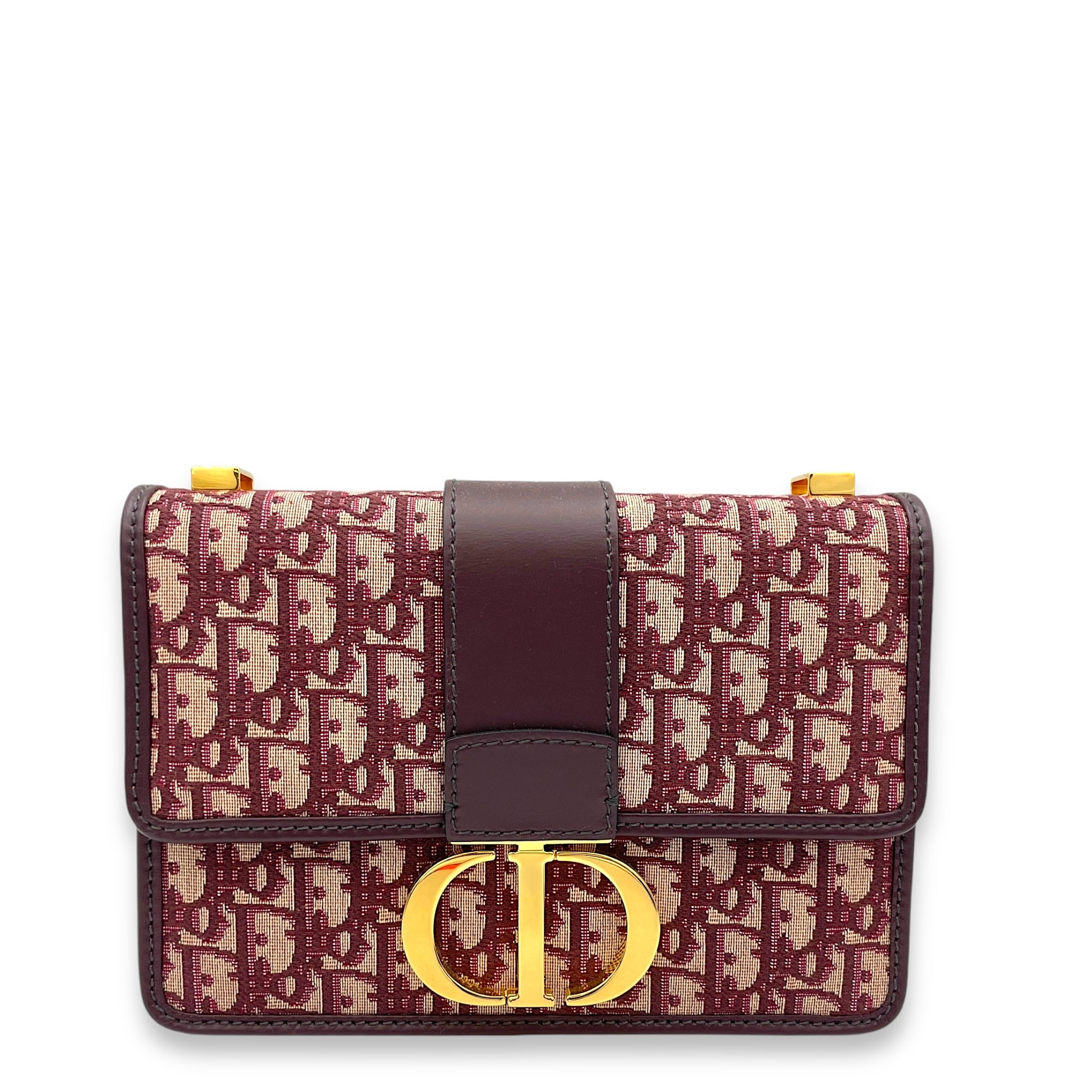 30 Montaigne Medium Shoulder bag in Jacquard, Gold Hardware