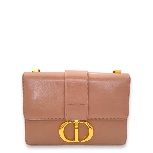 30 Montaigne Medium Shoulder bag in Calfskin, Gold Hardware