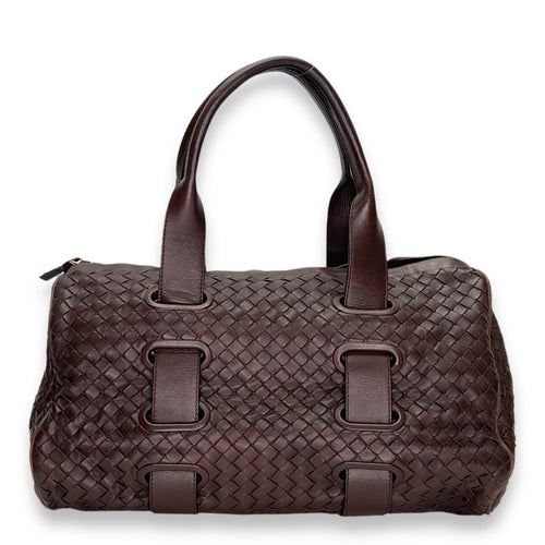 Boston Shoulder bag in Intrecciato leather, Gold Hardware