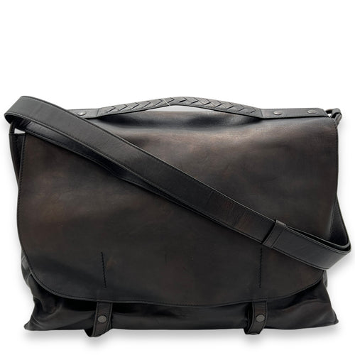 Others  dark brown Messenger Bag in Calfskin, Ruthenium hardware