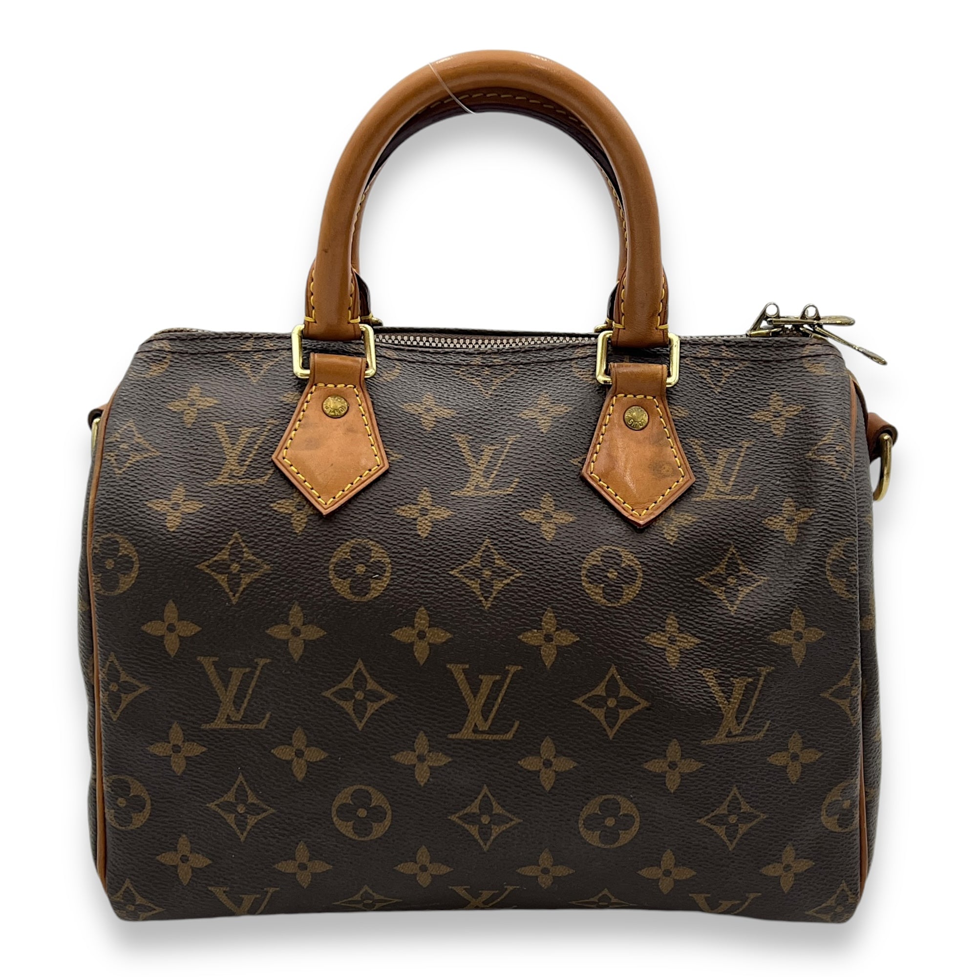 Speedy Bandouliere Top Handle Bag 25 Brown in Monogram Coated Canvas, Gold hardware