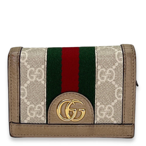 Ophidia GG Wallet in Monogram coated canvas, Gold Hardware