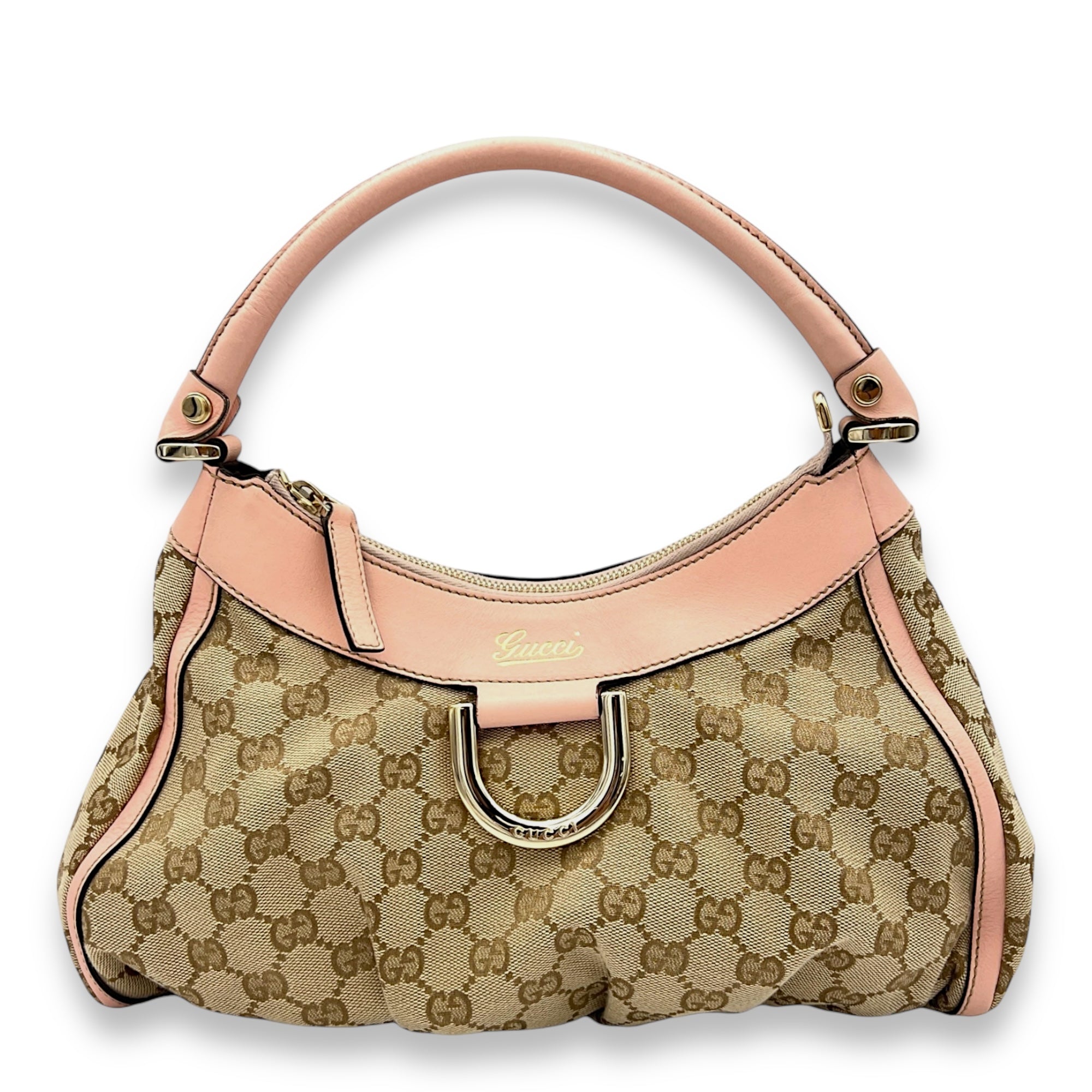 Abbey D Ring GG Monogram Top handle bag in Canvas, Light Gold Hardware