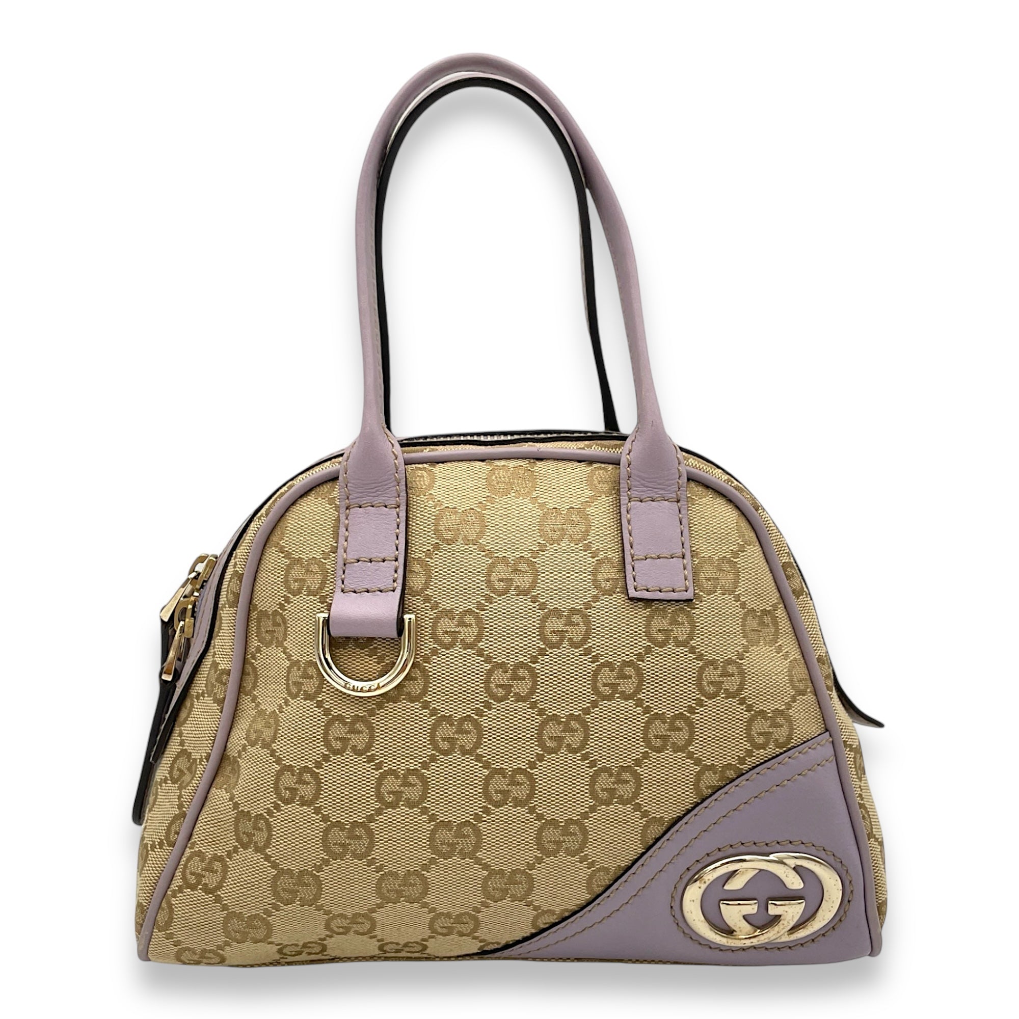 Abbey Mini Top handle bag in Jacquard, Gold Hardware