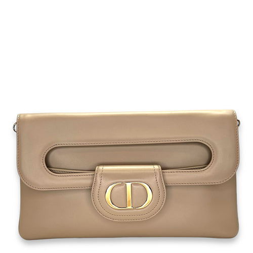 Diordouble Clutch in Calfskin, Gold Hardware