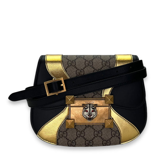 Osiride Multi-colour Crossbody Bag in Monogram Coated Canvas, Gold hardware